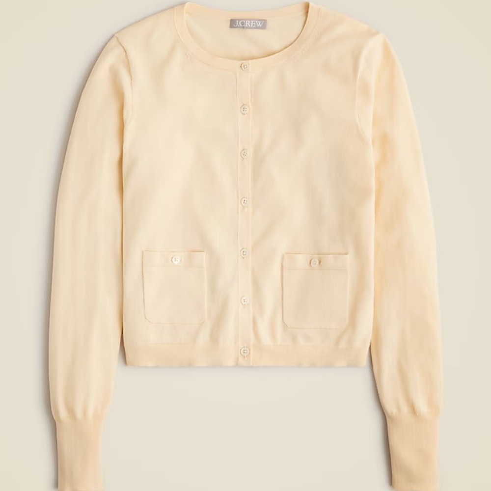 J. Crew crewneck cardigan in premium ultra fine cotton